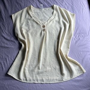 Just Be… Cream V-Neck Women's Top